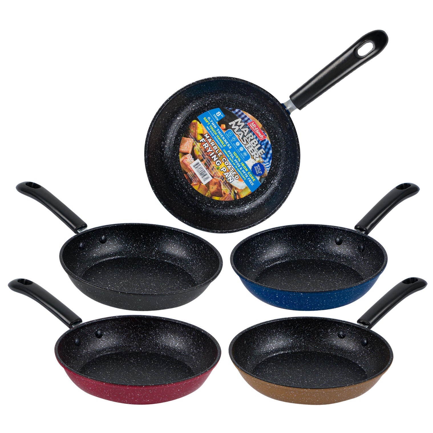 Mr. Handy Marble Coating Frying Pan - 8" (Pieces=12)