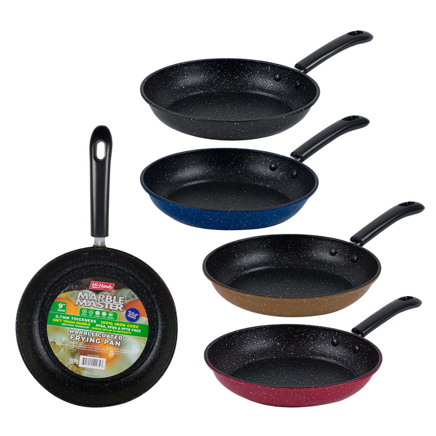 Mr. Handy Marble Coated Frying Pan - 9" (Pieces=12)