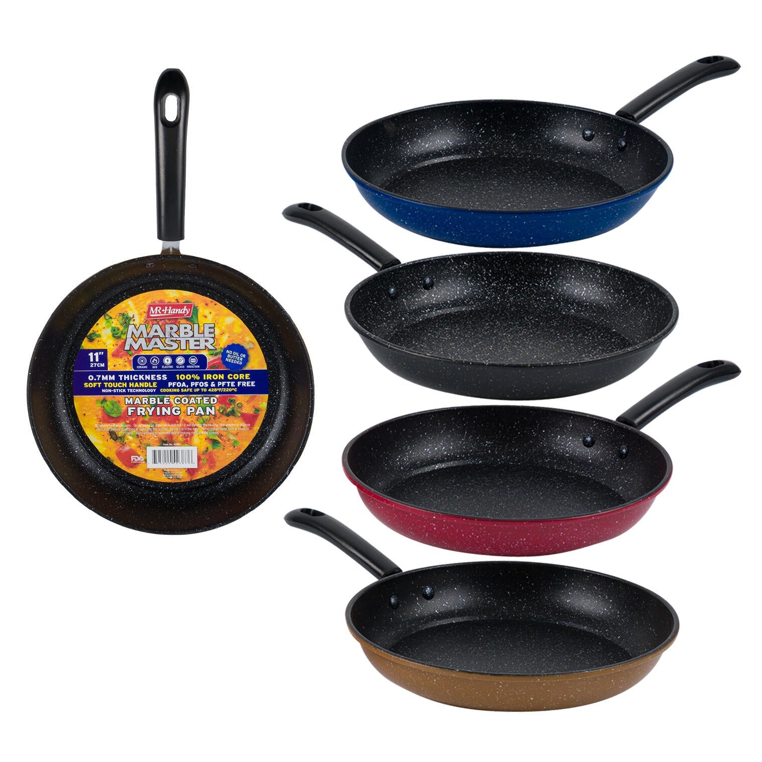 Mr. Handy Marble Coated Frying Pan - 11" (Pieces=12)
