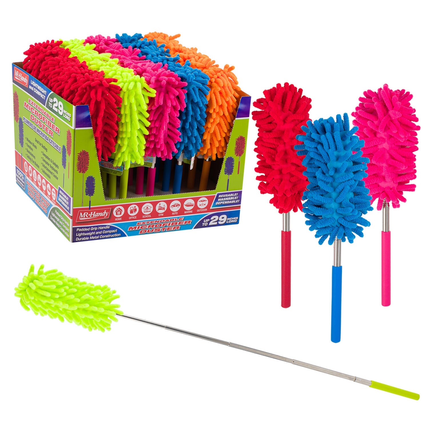 Mr. Handy Extendable Duster - 10-29"- 5 Assortments (Pieces=60)