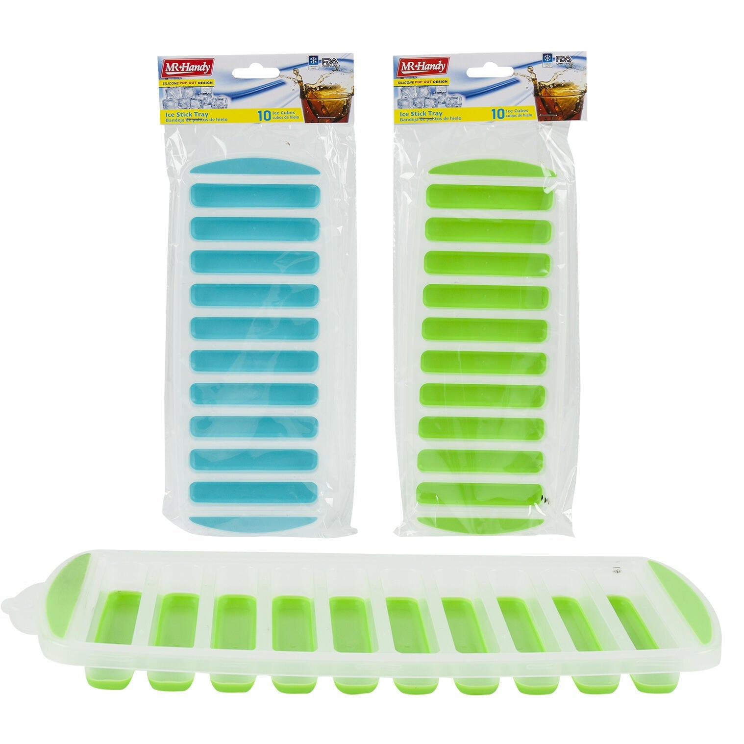 Mr. Handy 10 Cube Ice Cube Tray - 11.6"- 2 Asst. (Pieces=48)