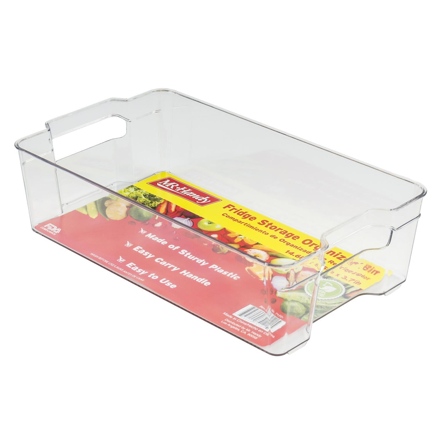 Mr. Handy Rectangular Plastic Fridge Bin - 14.6" (Pieces=24)
