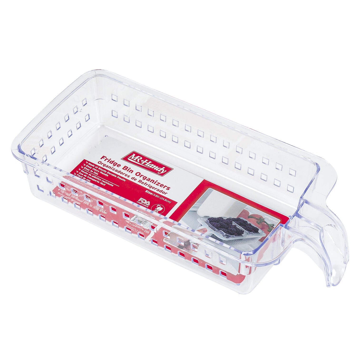 Mr. Handy Rectangular Plastic Fridge Bin - 9.8" (Pieces=24)