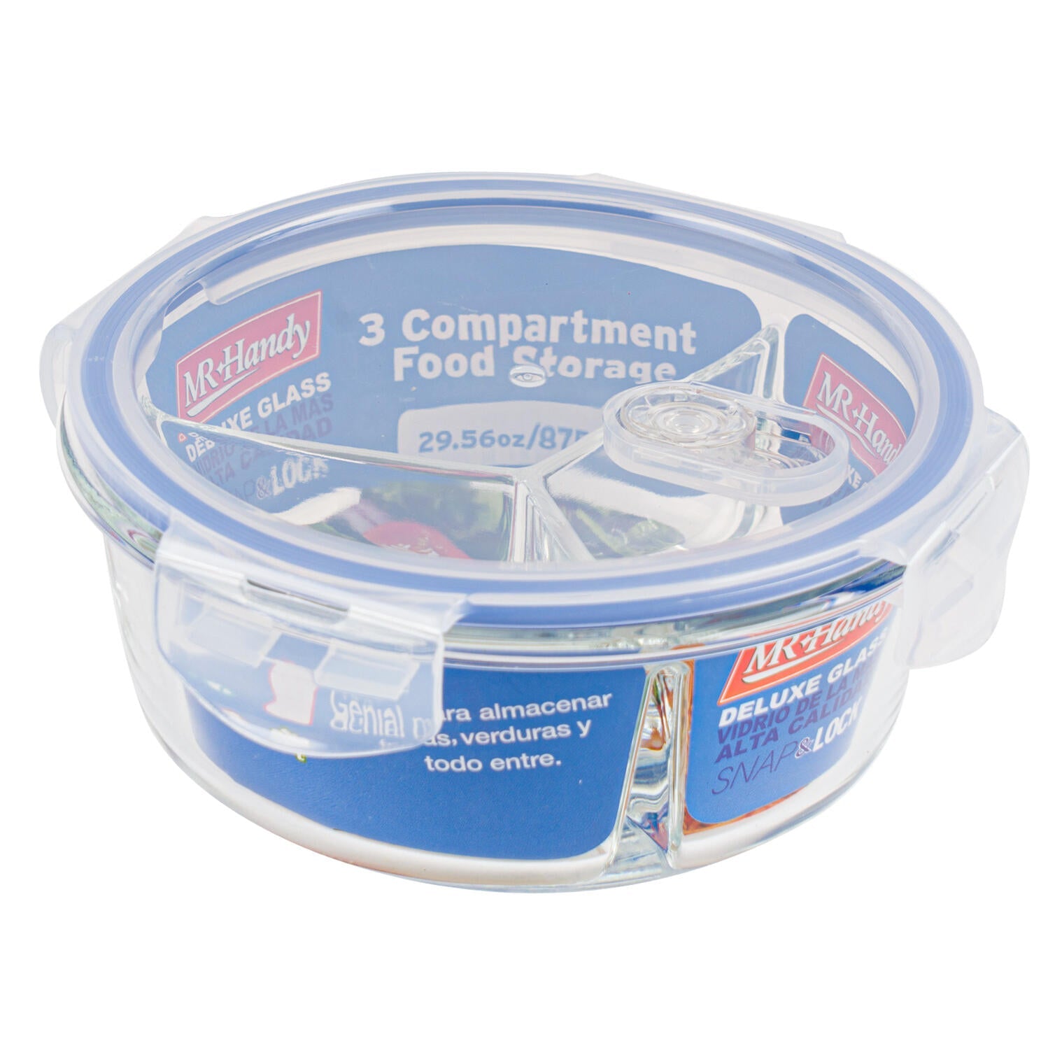 Mr. Handy 2-Section Round Food Container - 29oz (Pieces=12)