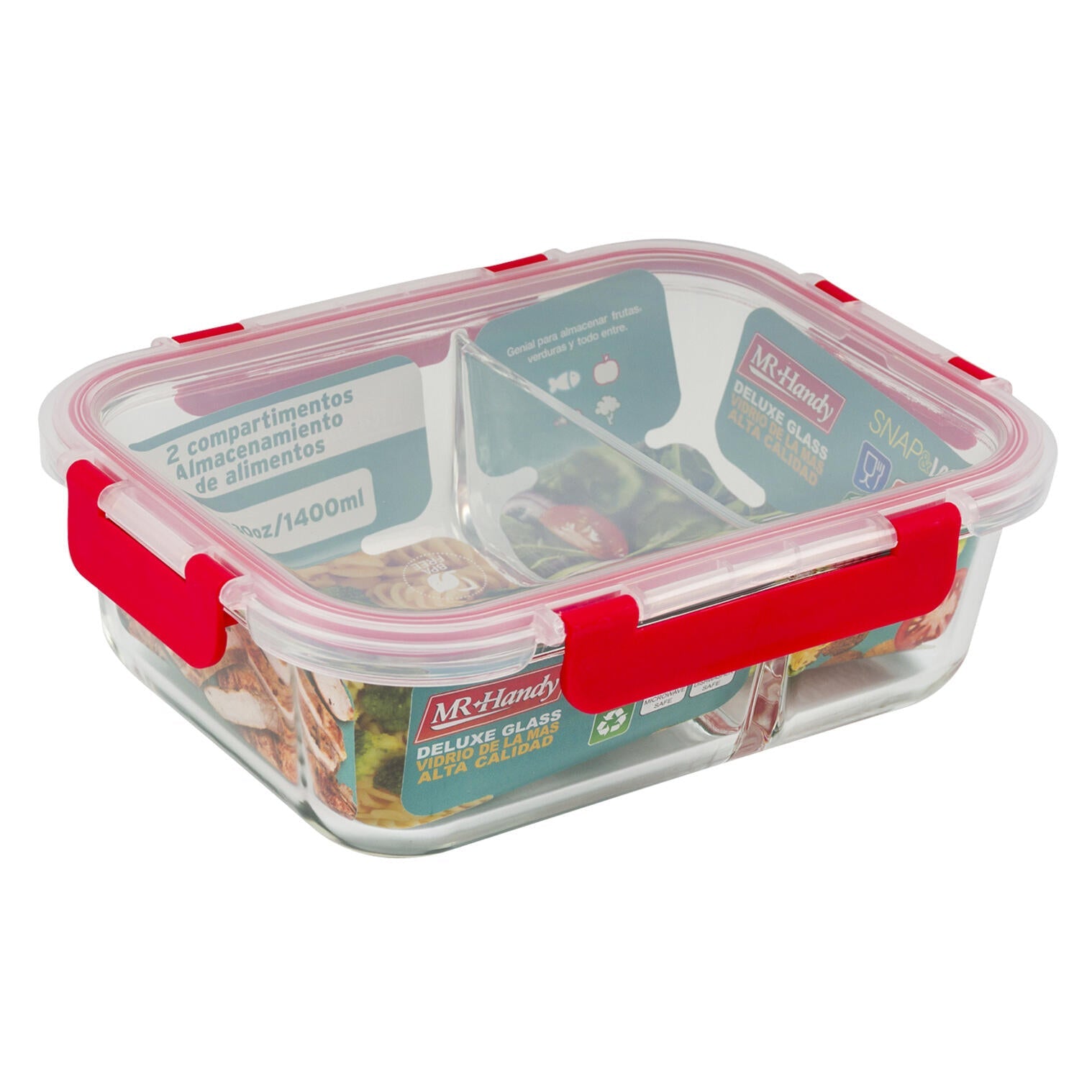 Mr. Handy 2-Section Food Container - 47oz (Pieces=12)