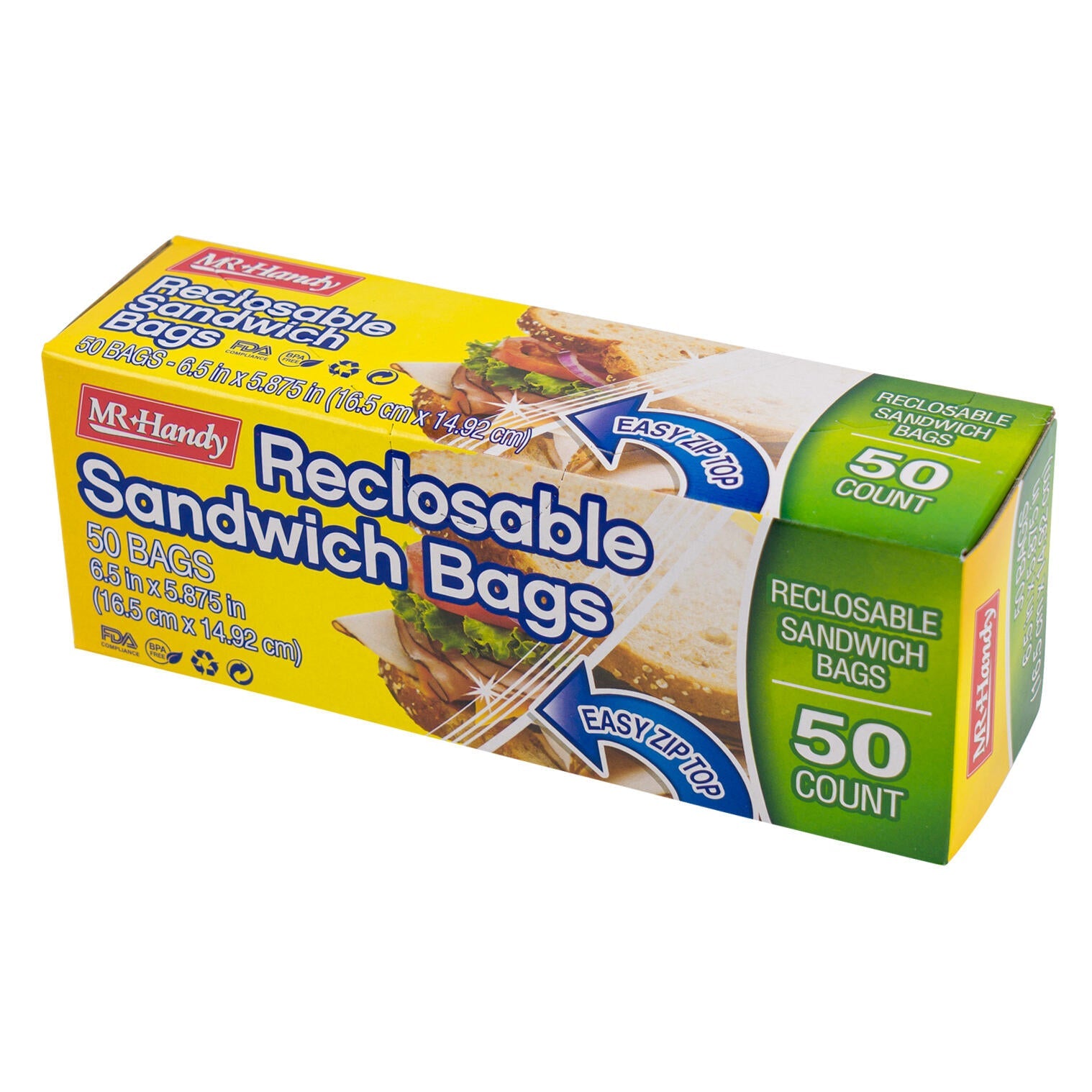 Mr. Handy 50pc Resealable Sandwich Bag (Pieces=24)